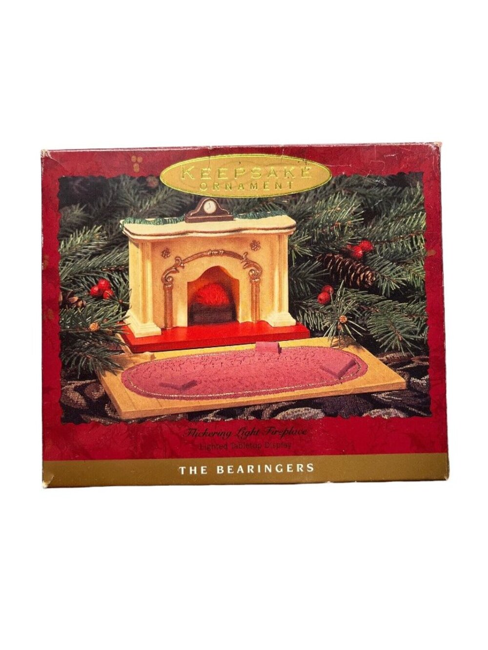 Hallmark Keepsake Ornament The Bearingers Flickering Light Fireplace 1993